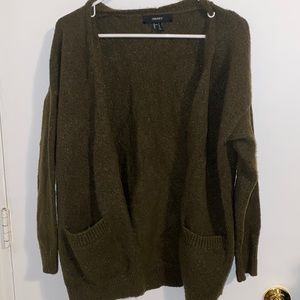 Army Green Forever 21 Cardigan. Size S